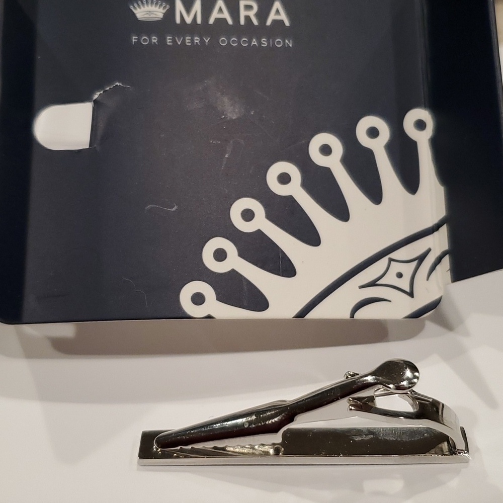 ⚜️ NIB SILVER TONE TIE BAR - Picture 5 of 8